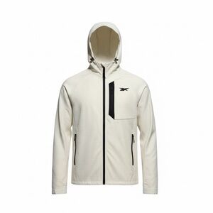 Reebok Men's Cream Hooded Performance Jacket size M Windbreaker lightweight New